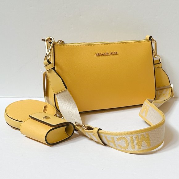 Michael Kors Jet Set Travel Small Crossbody Bag Teach Attached Daffodil - Picture 3 of 13